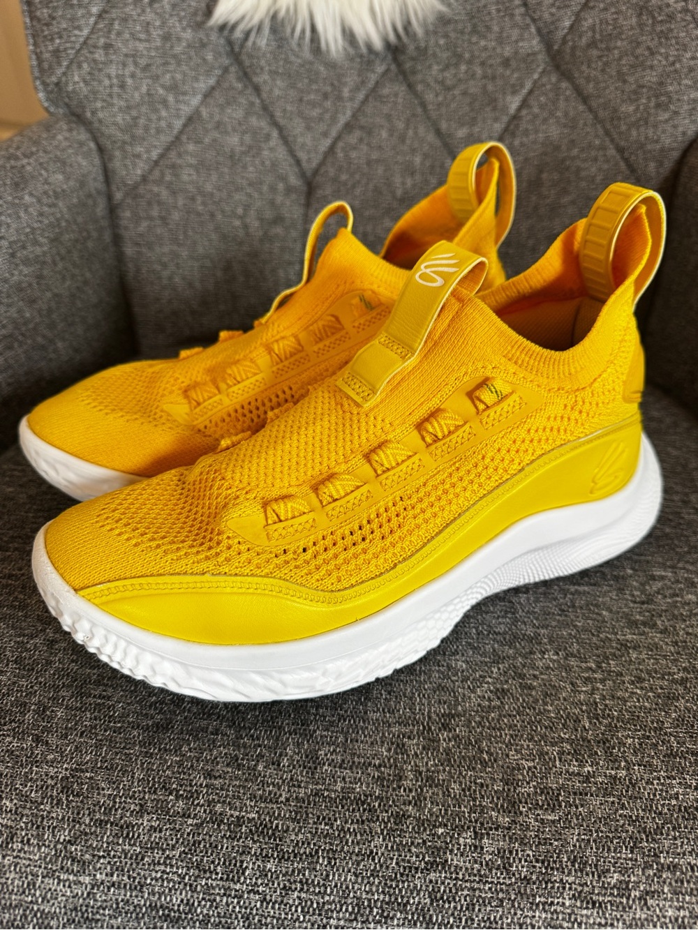 Under Armour Bright Yellow Knit Slip-On Sneakers